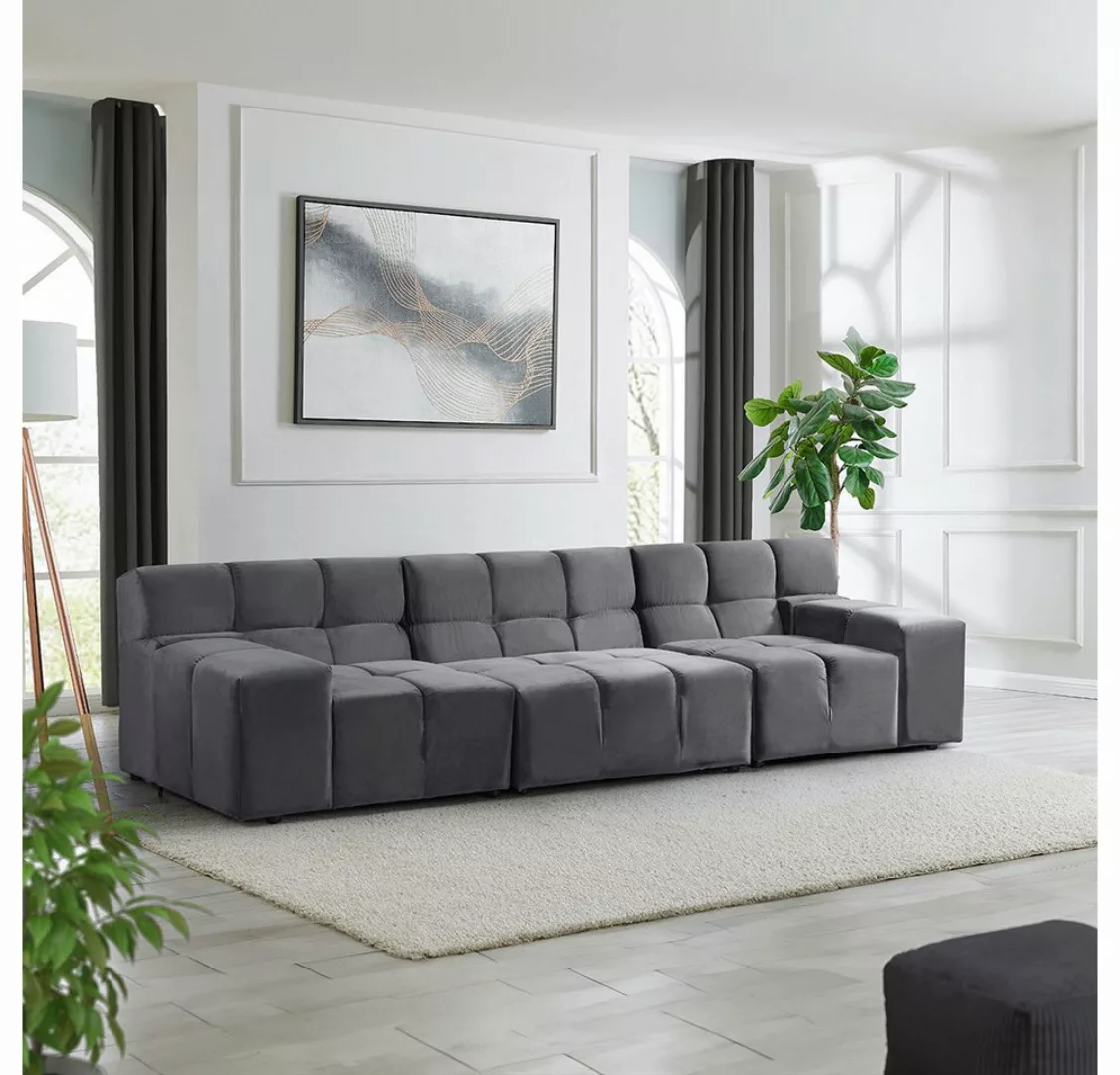 HOME DELUXE Sofa Modulares Sofa ORLENA - Größenauswahl, Ecksofa, Samtstoff, günstig online kaufen