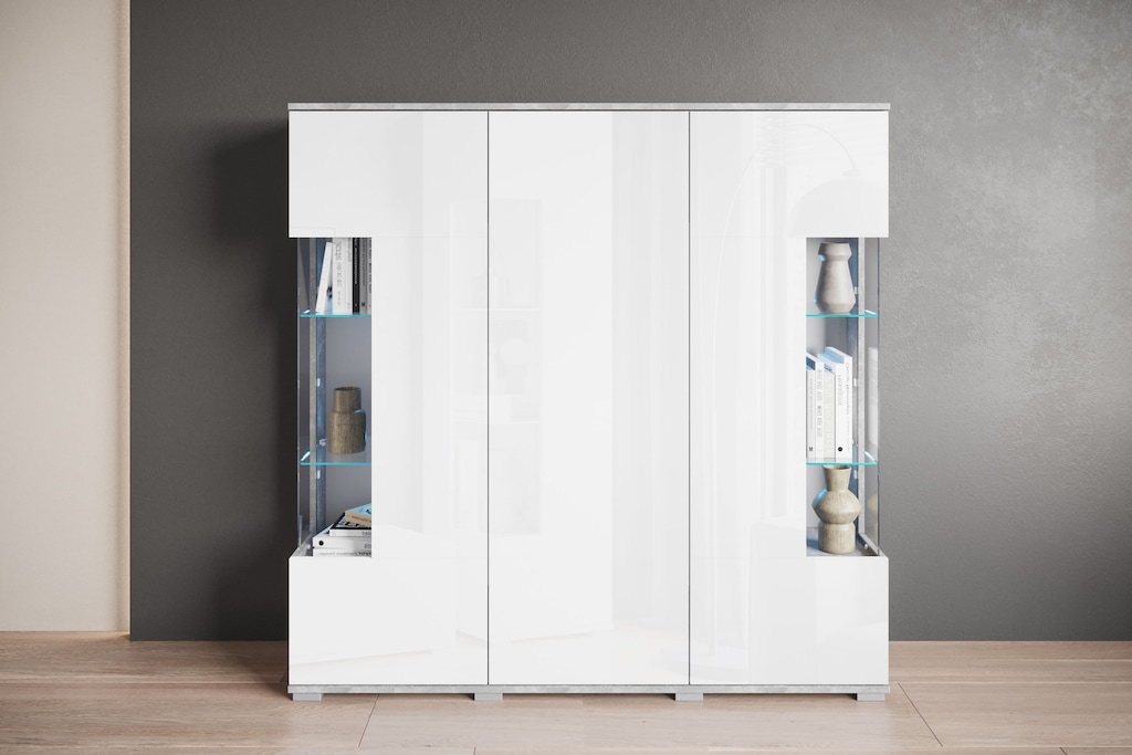 INOSIGN Highboard "Kenia", (1 St.), Modernes Highboard, mit Glastüren, Brei günstig online kaufen
