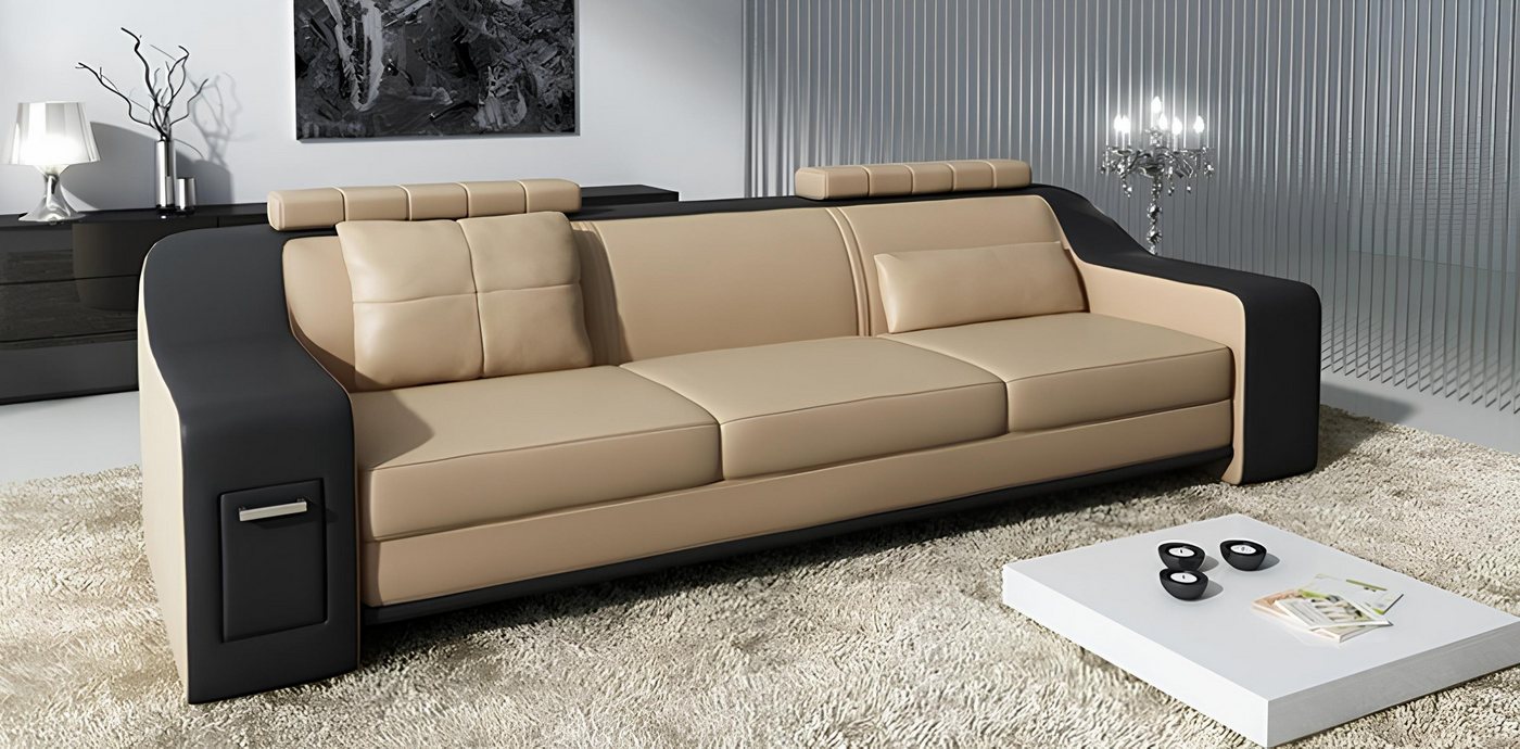 Xlmoebel Sofa Neues Ledersofa-Set mit 3-Sitzer, 2-Sitzer und 1-Sitzer Sofas günstig online kaufen