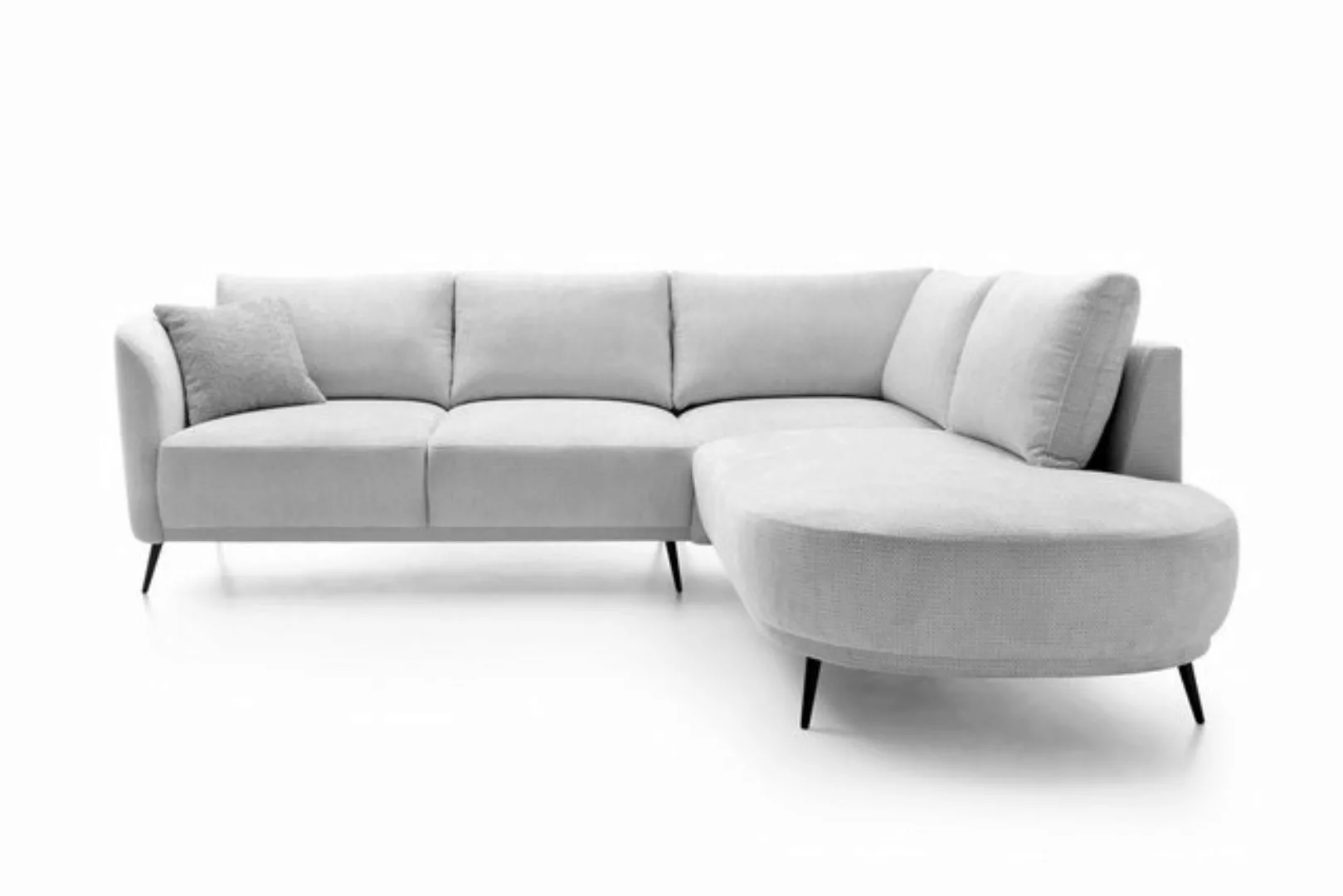 Goldstoff Ecksofa Aurora Ecksofa mit Recamiere rechts, Beige – Modernes Des günstig online kaufen