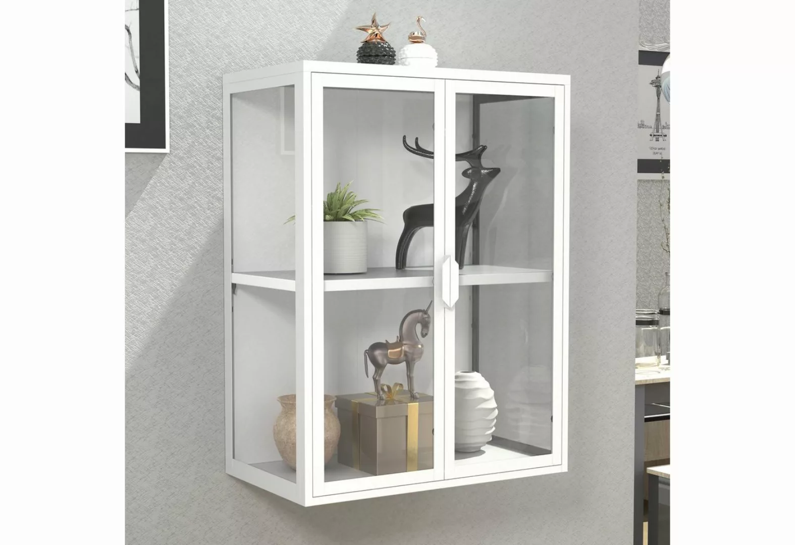 VCM Hängevitrine Stahl Wandvitrine Hängevitrine Vitrine Glas Flokas (1-St) günstig online kaufen