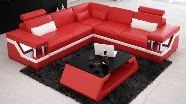 JVmoebel Ecksofa Couch Ecksofa Leder Wohnlandschaft Garnitur Design Modern, günstig online kaufen