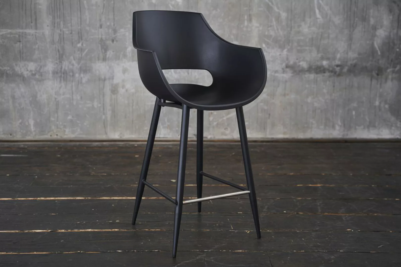 KAWOLA Barhocker ZAJA Barstuhl Sitzhöhe 76 cm Kunststoff schwarz günstig online kaufen