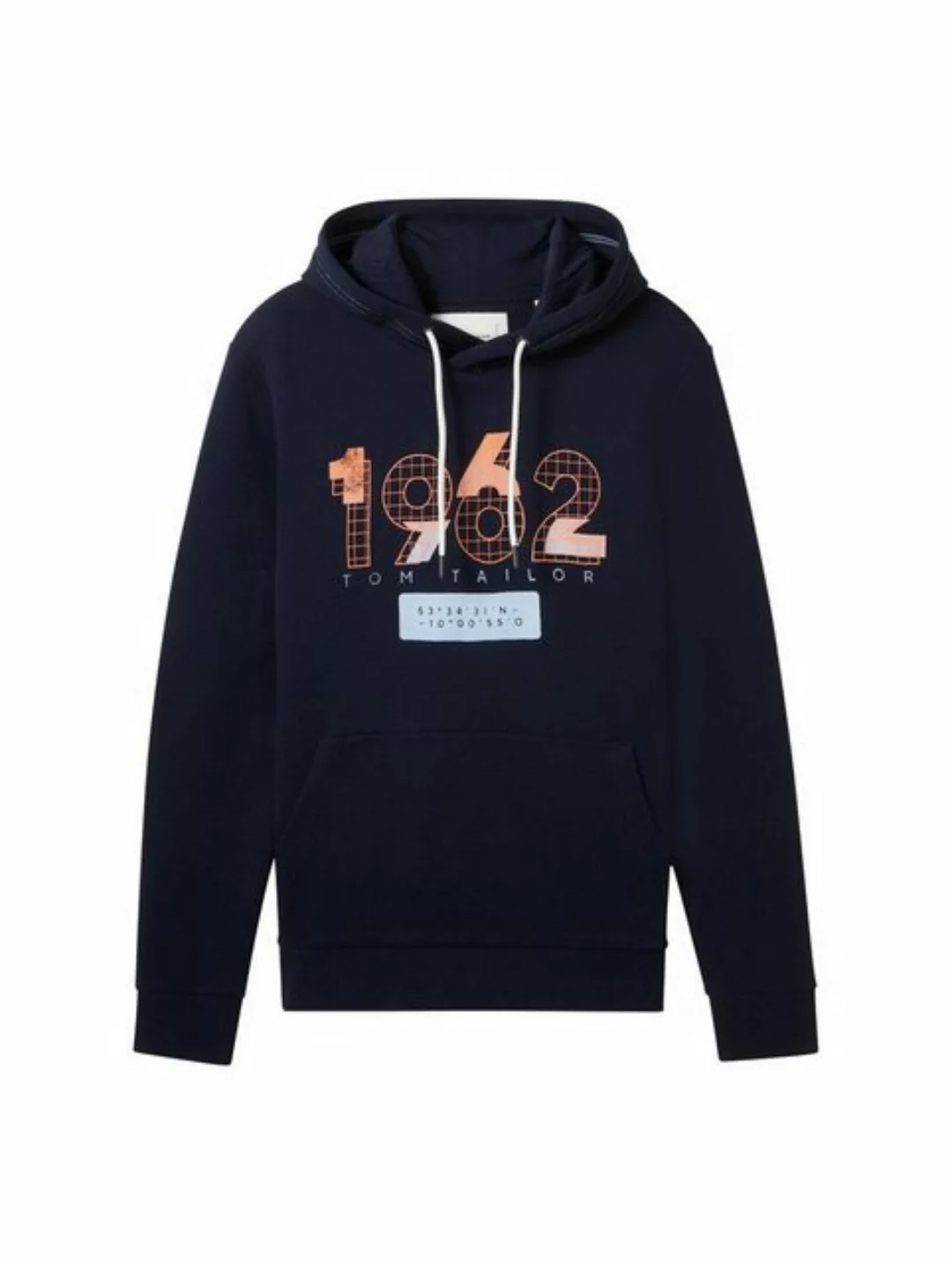 TOM TAILOR Sweatshirt printed hoodie, sky captain blue günstig online kaufen