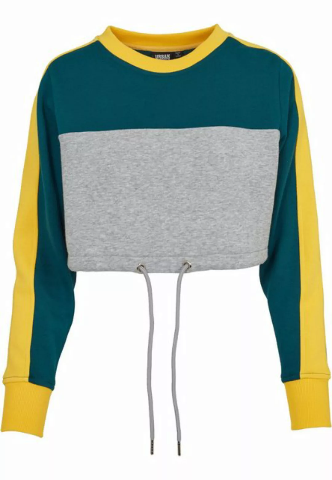 URBAN CLASSICS Sweatshirt Urban Classics Damen Ladies Cropped 3-Tone Stripe günstig online kaufen