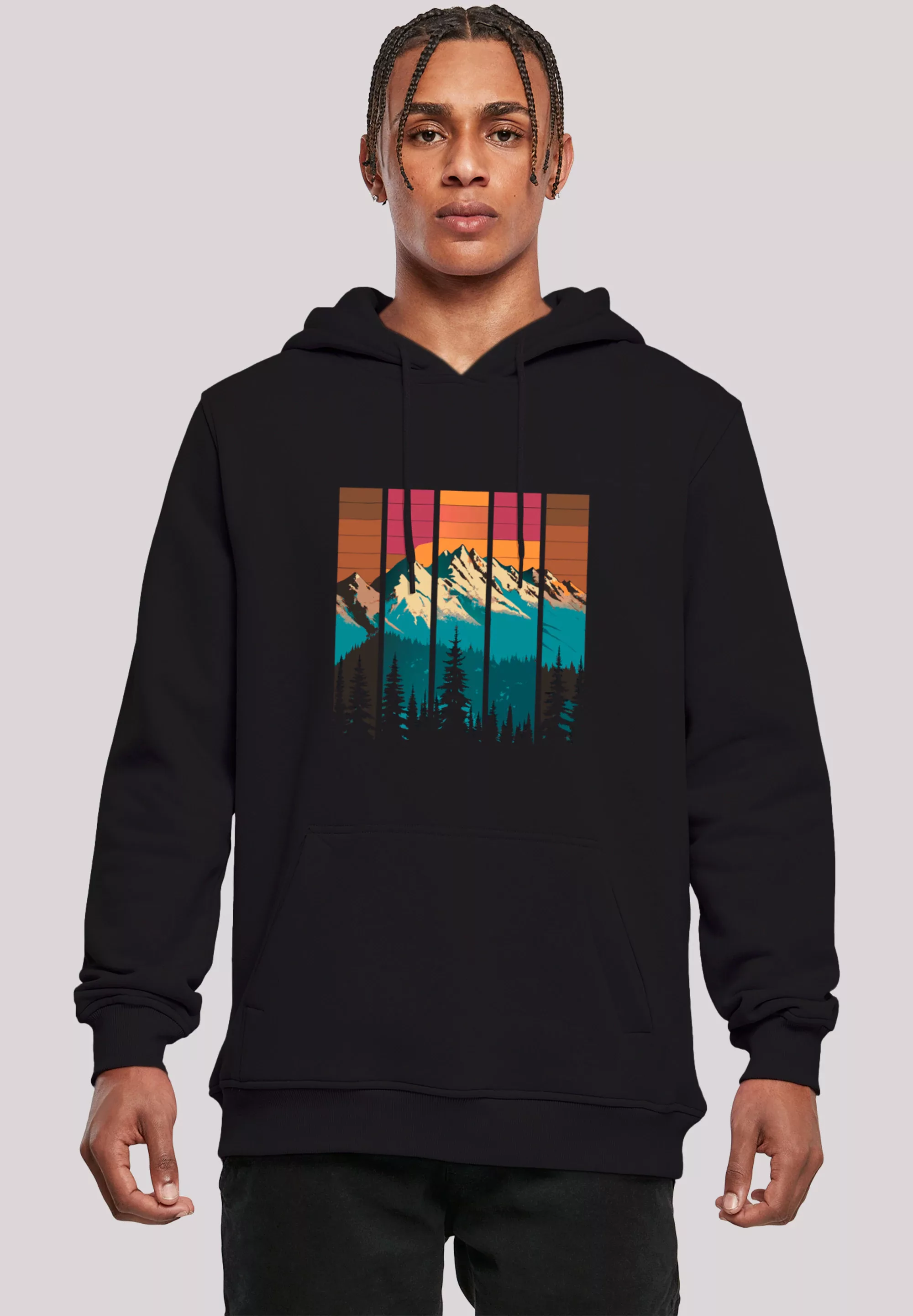 F4NT4STIC Kapuzenpullover "Berg Sonnenuntergang Retro", Premium Qualität günstig online kaufen