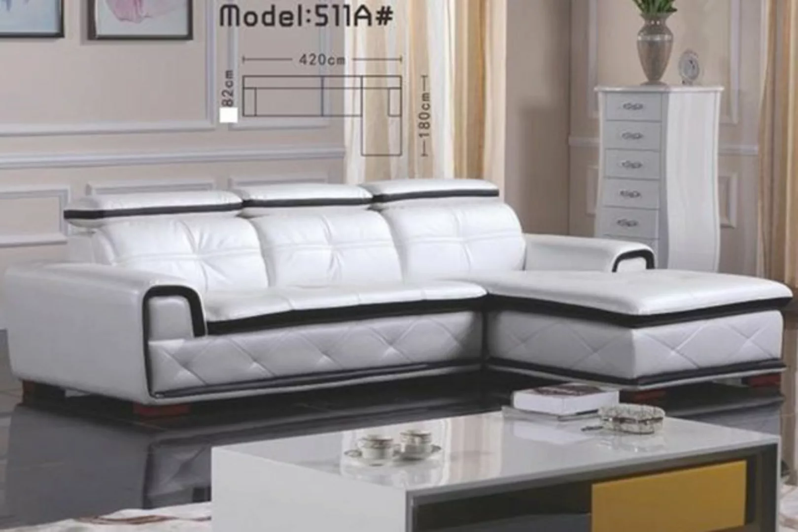 JVmoebel Ecksofa, Polster Leder Couch Eck Sofa Sitz Wohn Zimmer Landschaft günstig online kaufen