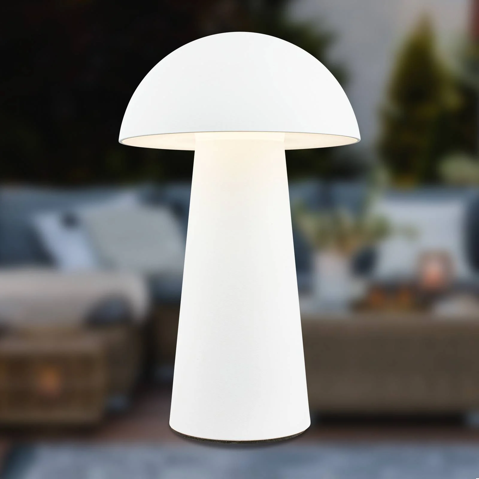 LED-Akku-Tischleuchte Fungo Mini, weiß, Touch, Kunststoff günstig online kaufen