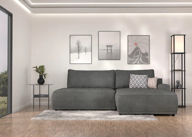 TRENDMANUFAKTUR Ecksofa "Fordon II, Schlafsofa mit Bettkasten, Couch in L-F günstig online kaufen