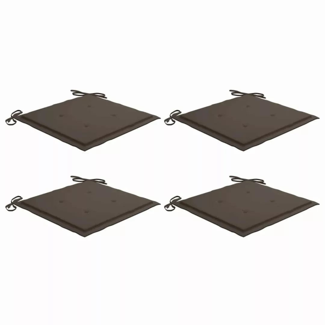 vidaXL Sitzauflage Gartenstuhl-Kissen 4 Stk. Taupe günstig online kaufen