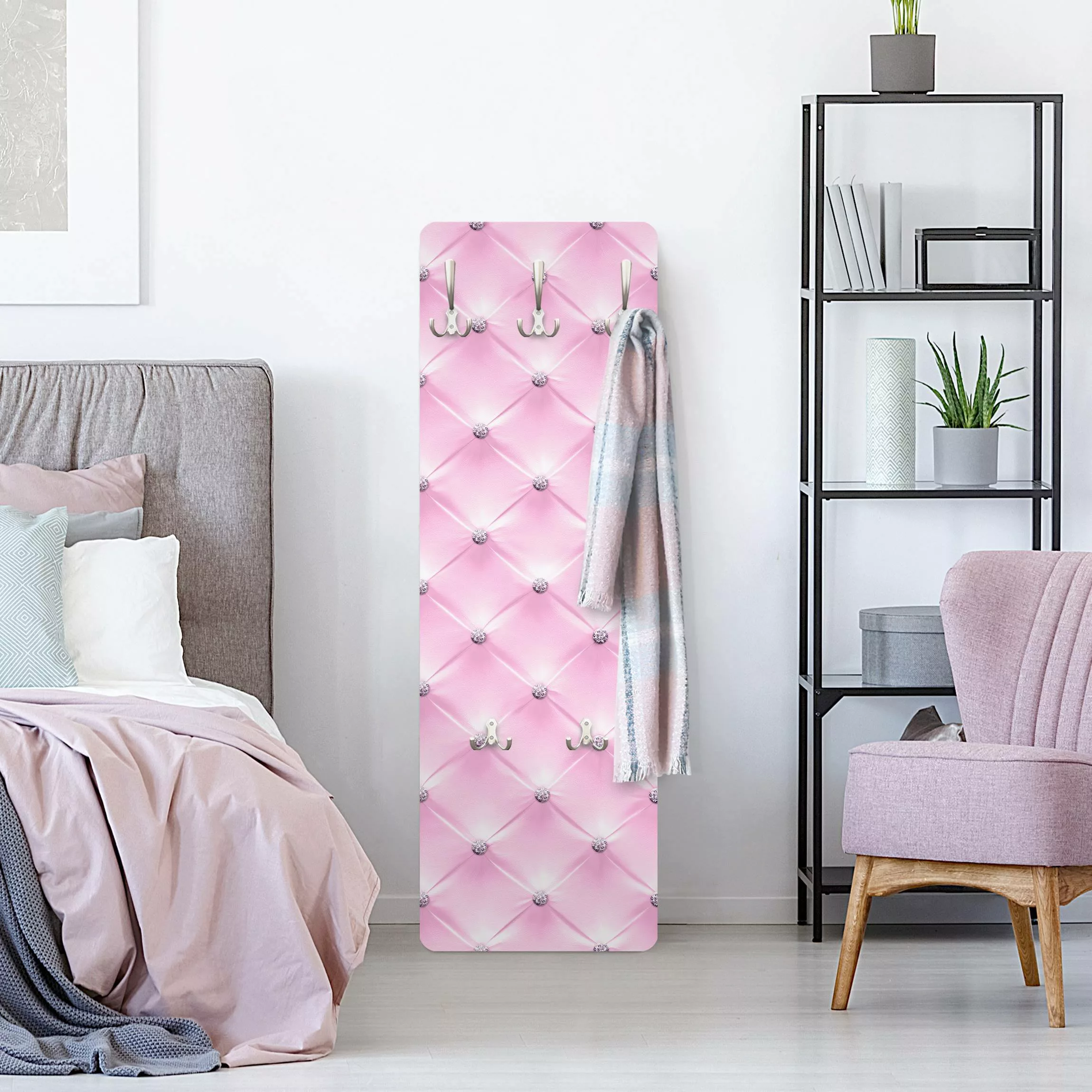 Wandgarderobe Holzpaneel Diamant Rosa Luxus günstig online kaufen