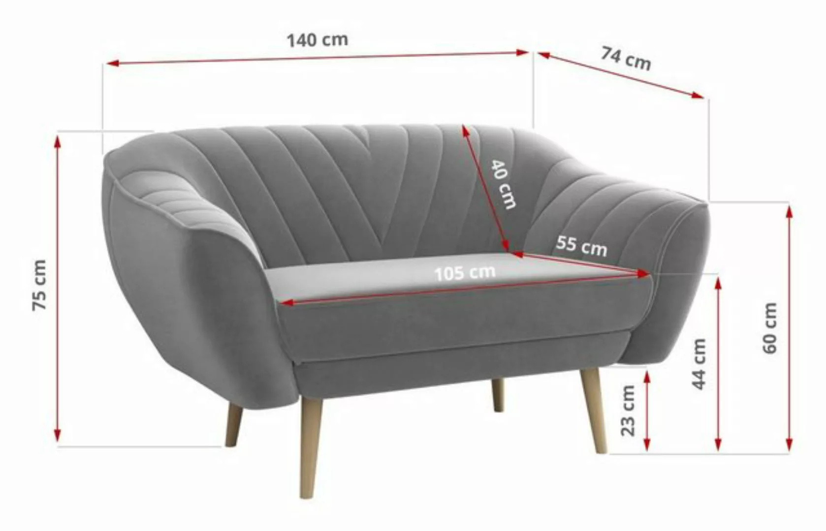 MKS MÖBEL Sofa VIKI 3 2, Moderne Sofa Set 3+2, Skandinavische Deko, Fünf Pe günstig online kaufen
