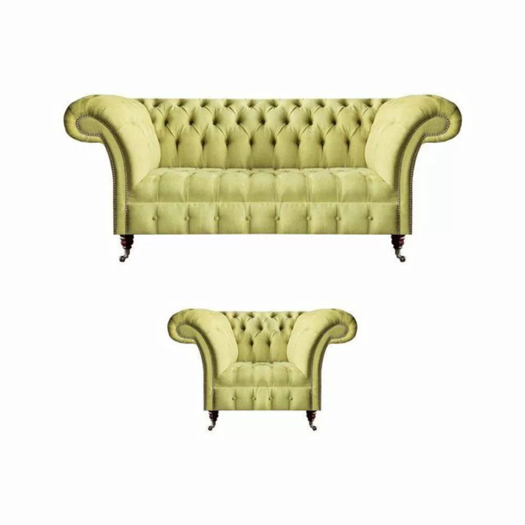 JVmoebel Chesterfield-Sofa Sofagarnitur Chester Textilsofa Sofa Couch Sitz günstig online kaufen