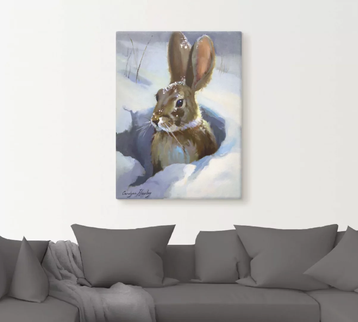Artland Wandbild "Schneehase", Wildtiere, (1 St.) günstig online kaufen