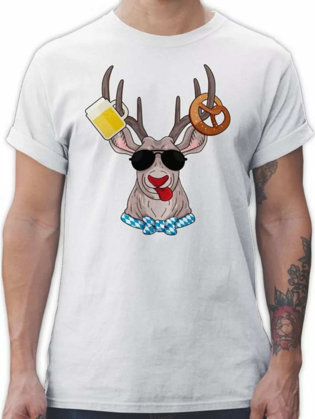 Shirtracer T-Shirt Oktoberfest Hirsch Mode für Oktoberfest Herren günstig online kaufen