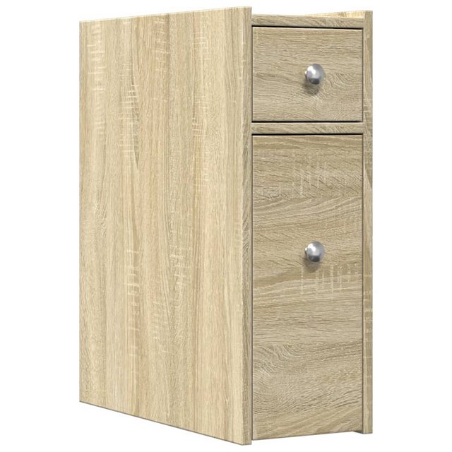 vidaXL Fächerschrank Badschrank Schmal mit Rollen Sonoma-Eiche Holzwerkstof günstig online kaufen