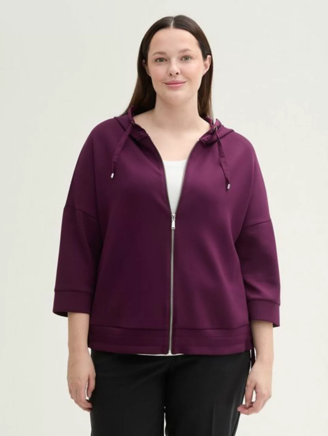 TOM TAILOR PLUS Sweatjacke Plus Size - 7/8 Arm Sweatjacke günstig online kaufen