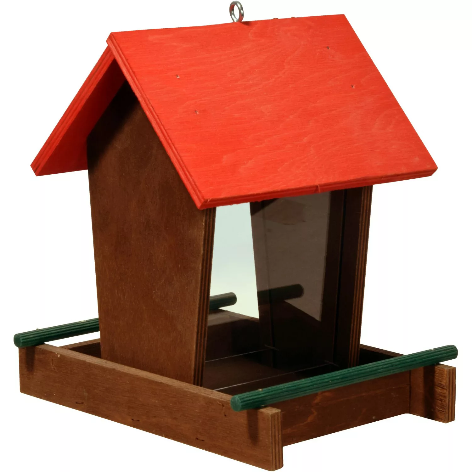 Dobar Vogelhaus mit Acrylglas-Futtersilo 16 cm x 21 cm x 20 cm Braun-Rot günstig online kaufen
