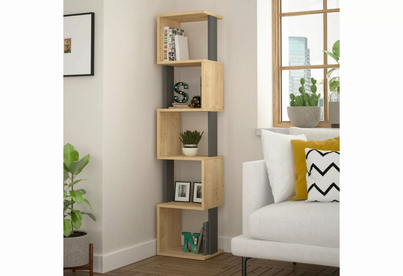 Decortie Bücherregal Piri, Modernes Bücherregal Display Unit, 35 x 30 x 161 günstig online kaufen