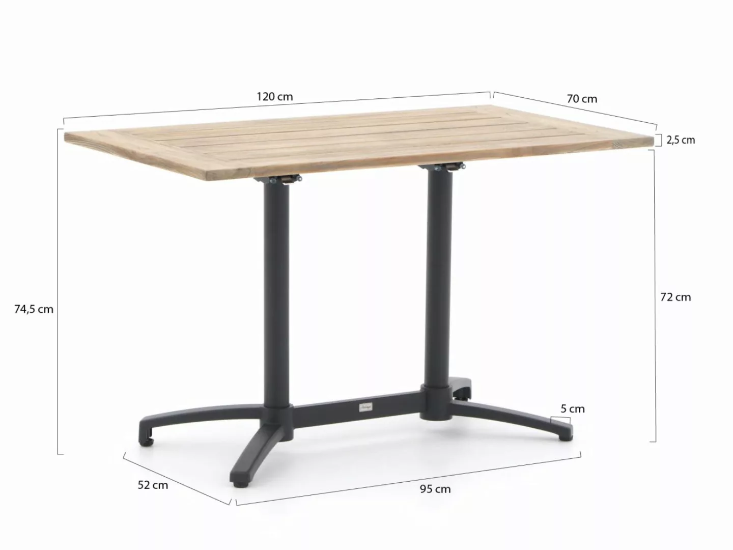Bellagio Canzo Gartentisch klappbar 120x70x75 cm günstig online kaufen
