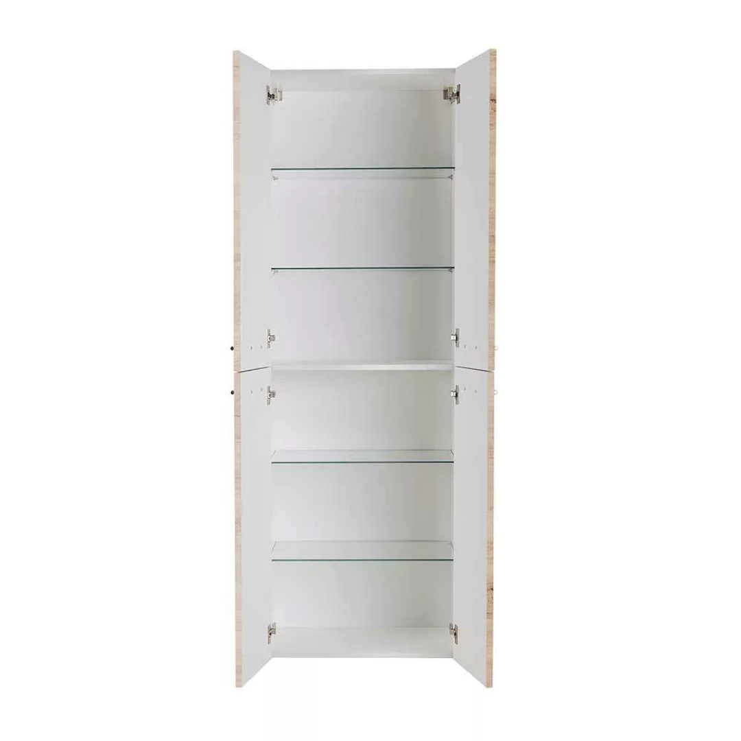 Hochschrank mit Türen in Eiche Bianco 179 cm hoch - 60 cm breit günstig online kaufen