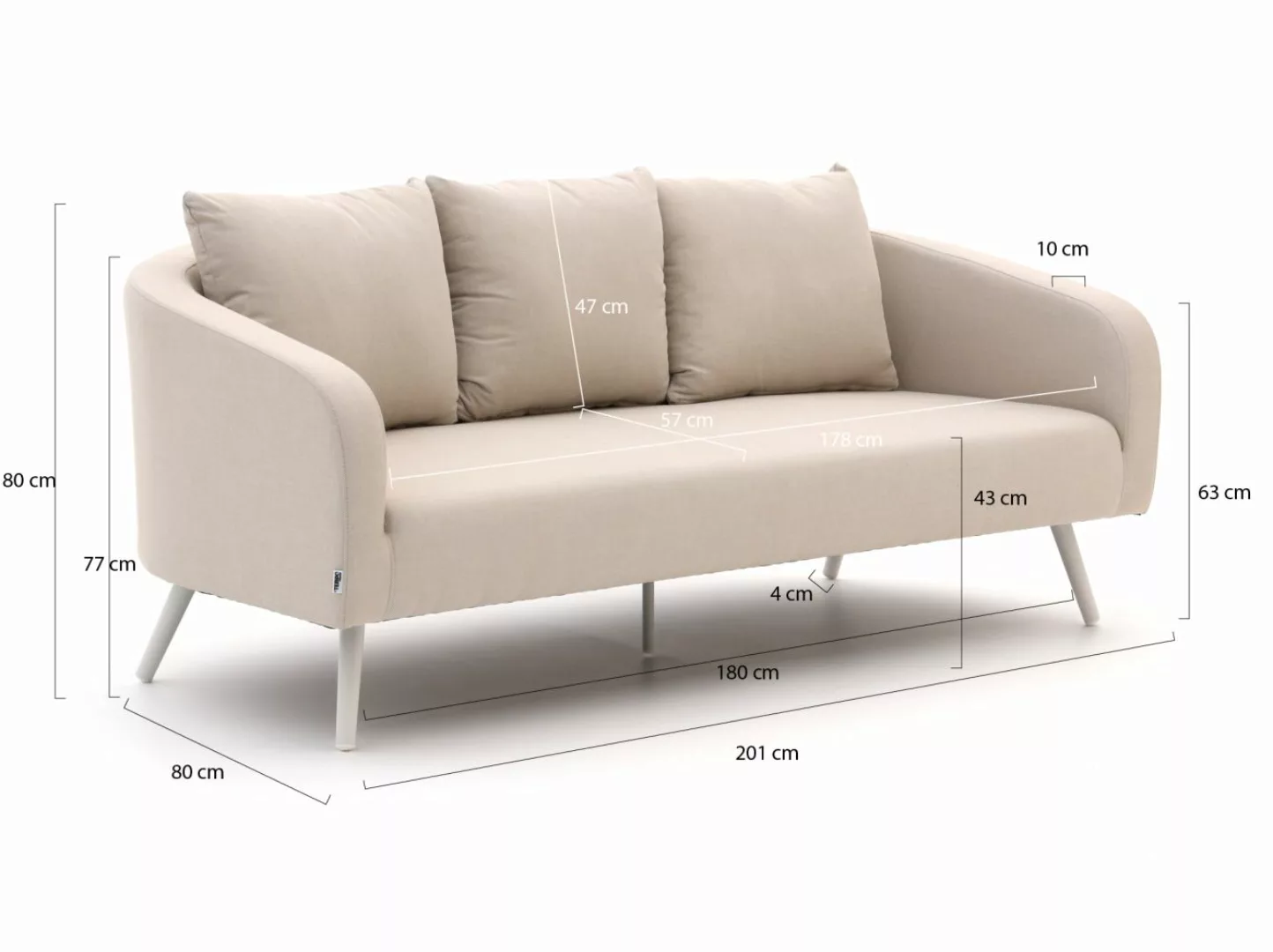 Il Tempo Giulia Gartensofa 3-zits 201 cm günstig online kaufen