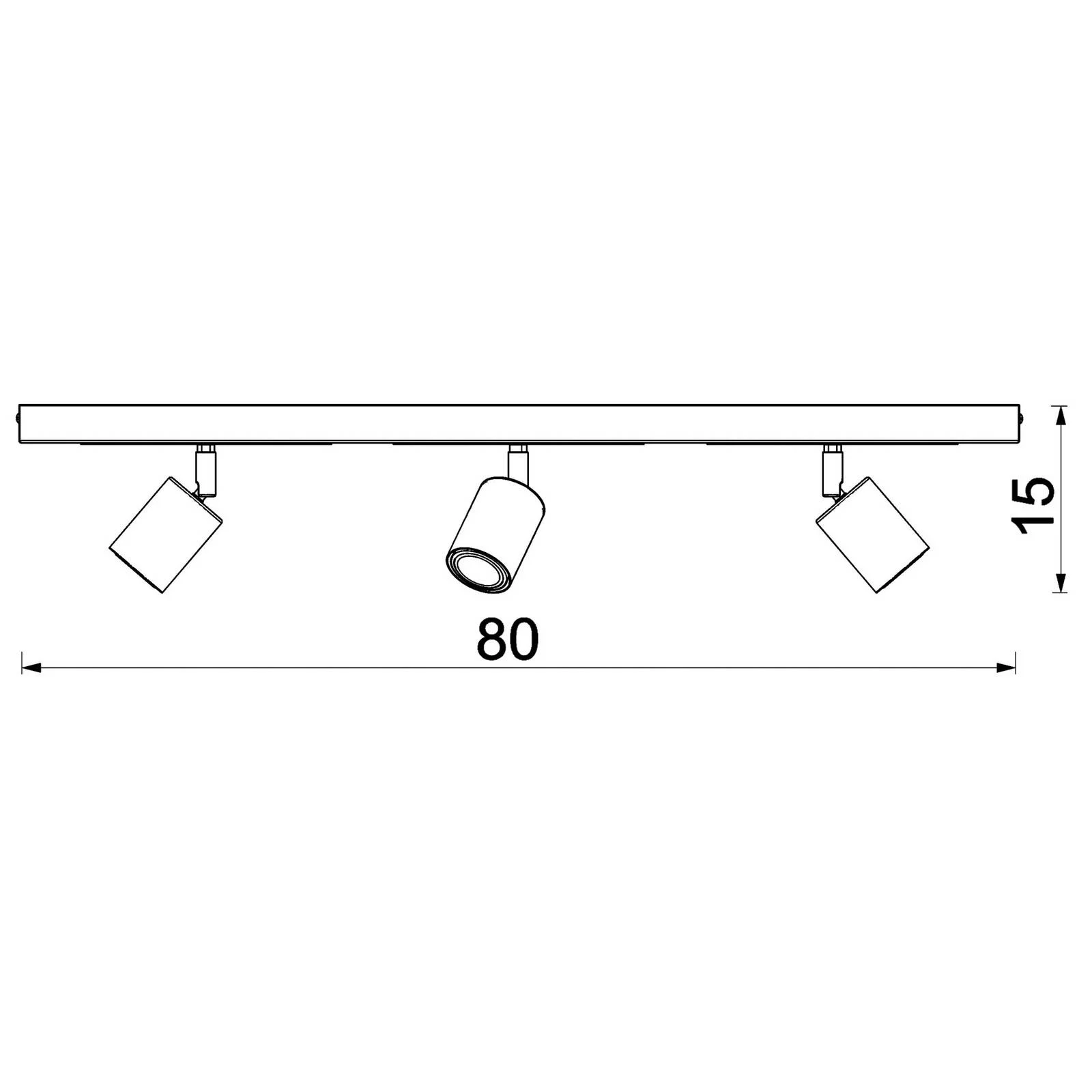 Deckenstrahler Rodez, schwarz/gold, Länge 80 cm, 3-flg. günstig online kaufen