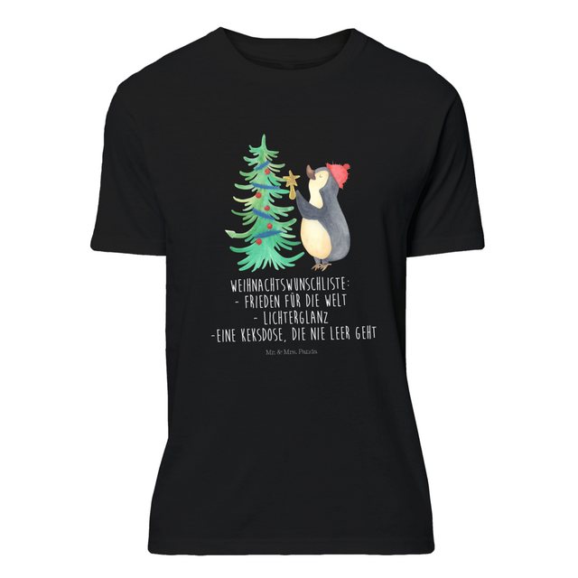 Mr. & Mrs. Panda T-Shirt Pinguin Weihnachtsbaum - Schwarz - Geschenk, Nacht günstig online kaufen