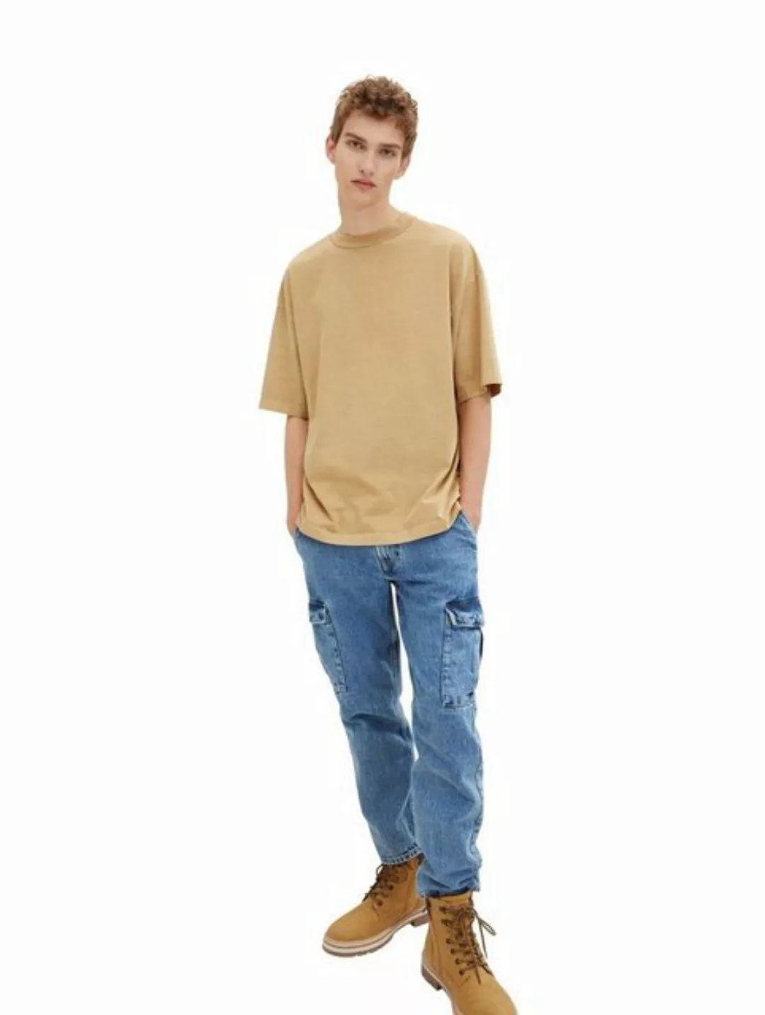 TOM TAILOR Denim T-Shirt OVERSIZED GARMENTDYE (1-tlg) aus Baumwolle günstig online kaufen