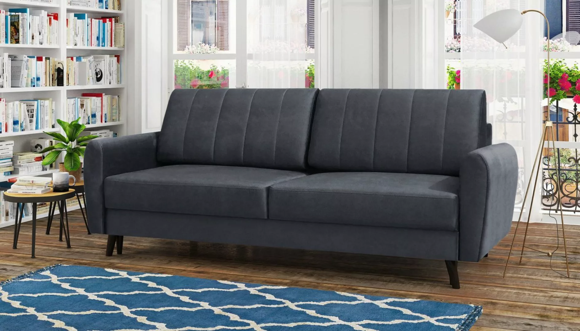 MOEBLO Sofa DEILA, Sofa Couch für Wohnzimmer, Schlafsofa Federkern Sofagarn günstig online kaufen