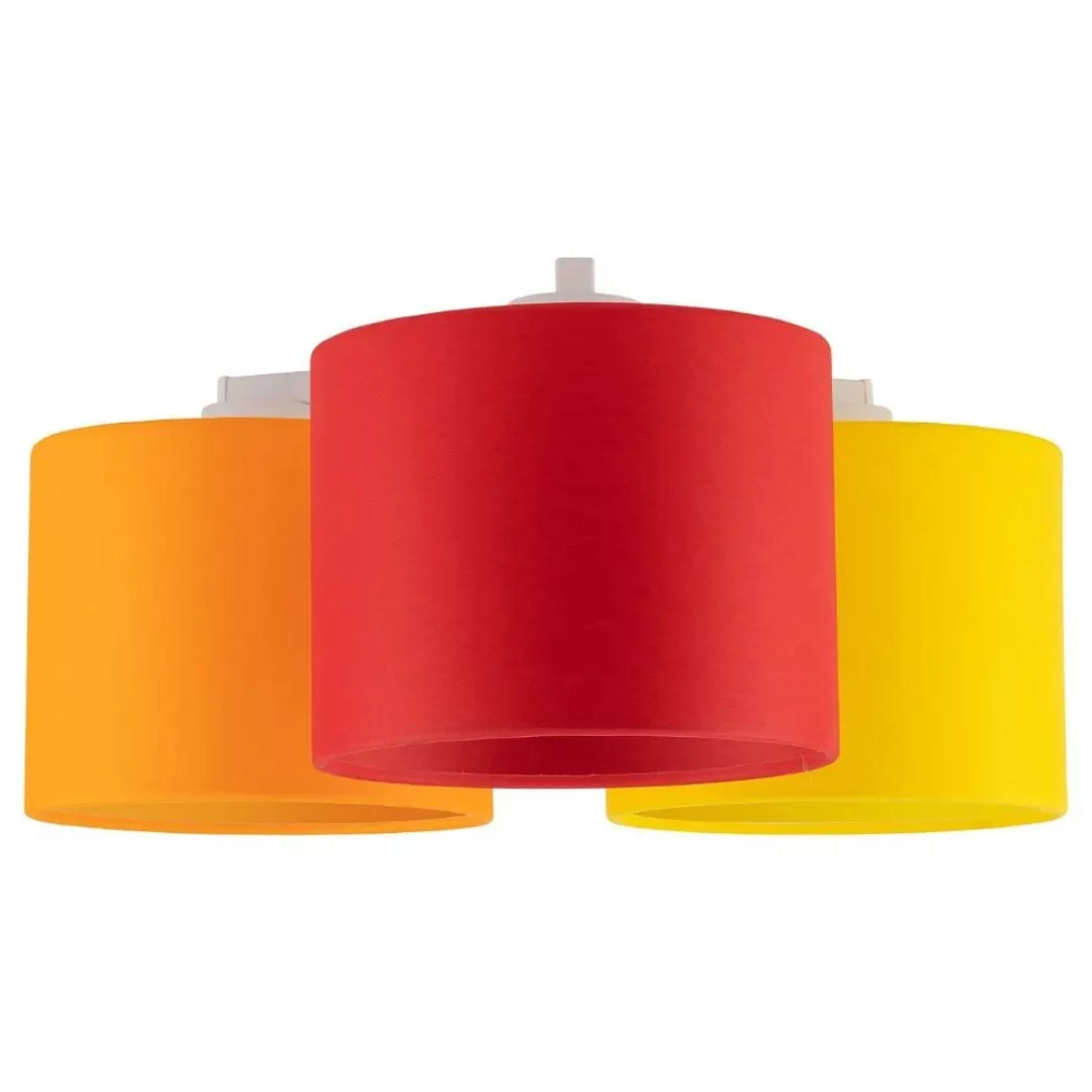 famlights | Deckenleuchte Solea in Rot und Orange E27 3-flammig günstig online kaufen