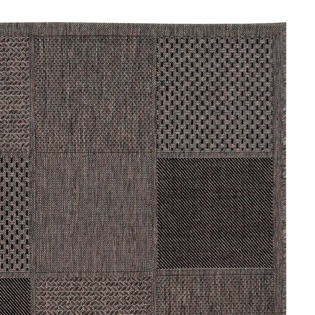 Geometrisch gemusterter Teppich in Taupe 1 cm hoch günstig online kaufen