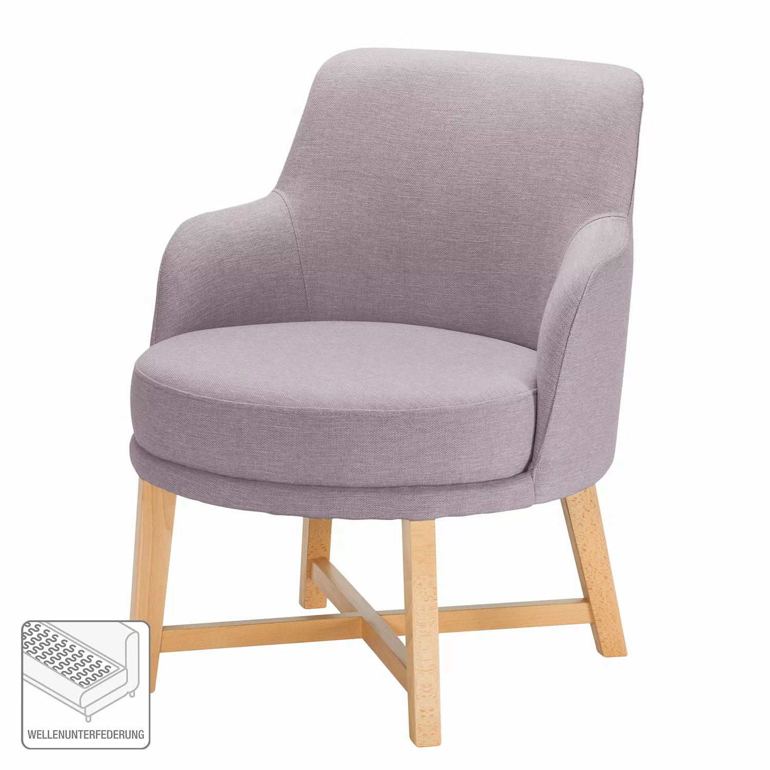 home24 Mørteens Sessel Siabu Flieder Strukturstoff 67x79x68 cm (BxHxT) günstig online kaufen