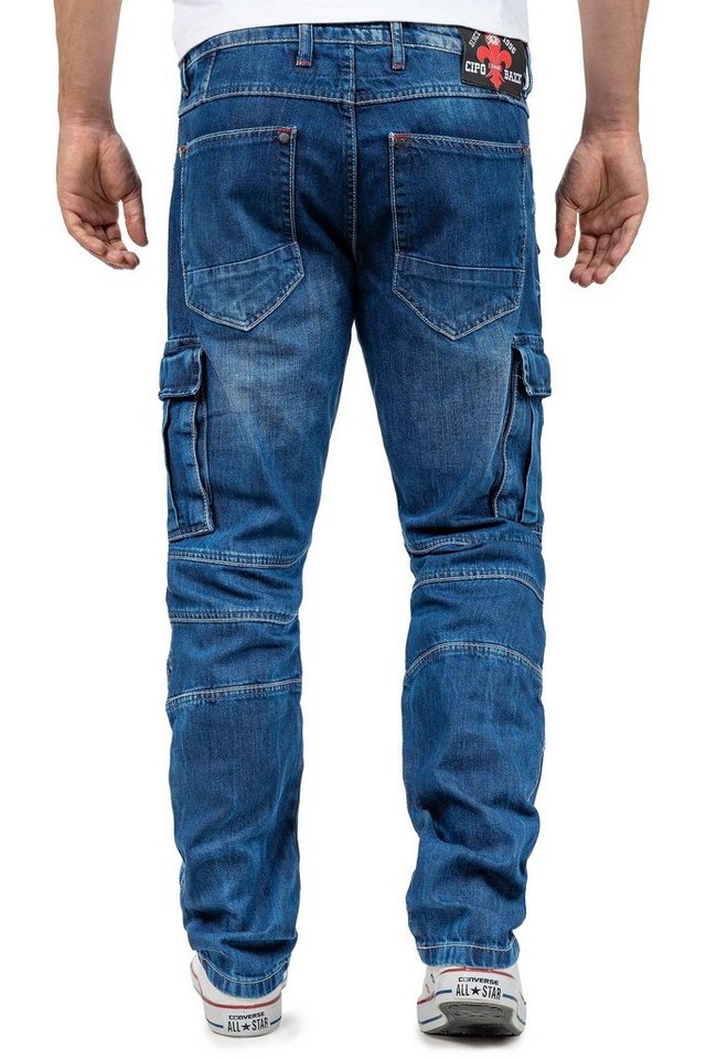 Cipo & Baxx Bikerjeans Biker Hose BA-CD798 Blau W34/L34 (1-tlg) im Cargo St günstig online kaufen