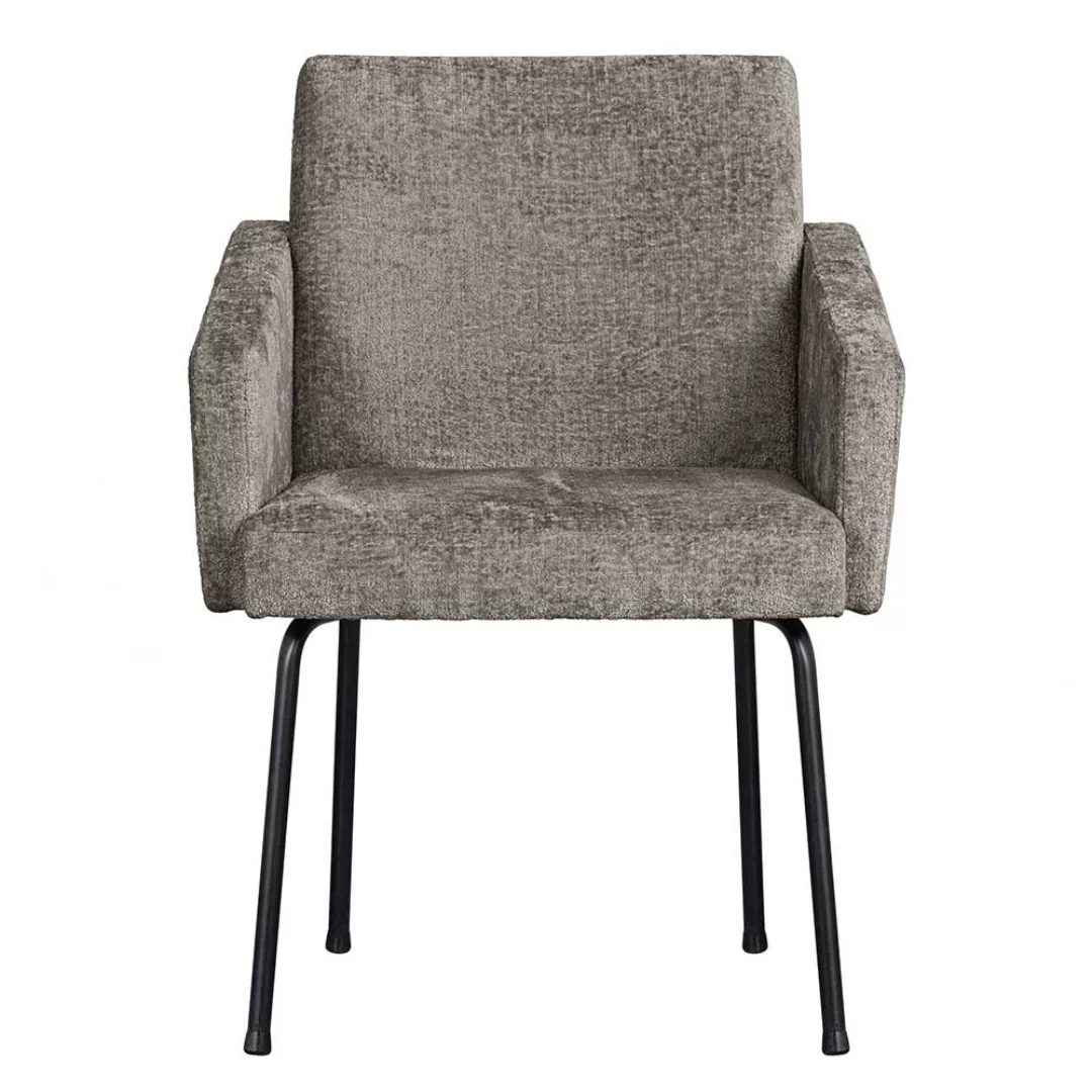 Stuhl Esszimmer mit Armlehnen in Taupe und Schwarz 61 cm breit (2er Set) günstig online kaufen