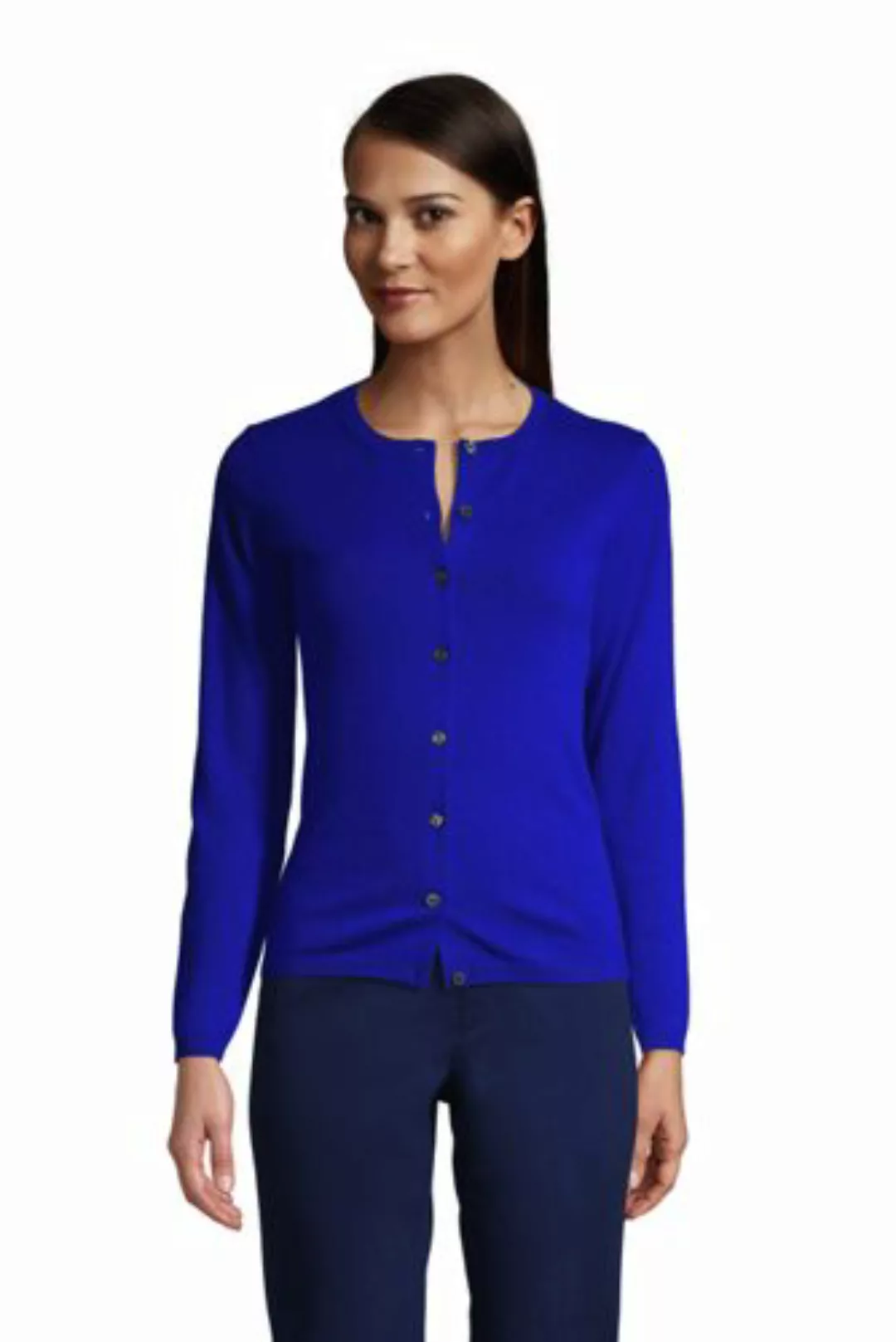 Kaschmir-Cardigan mit rundem Ausschnitt, Damen, Größe: XS Normal, Blau, by günstig online kaufen