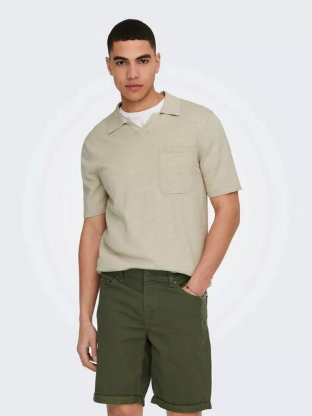 ONLY & SONS Poloshirt Einfarbiges Polo Hemd aus Baumwolle Kurzarm Shirt ONS günstig online kaufen