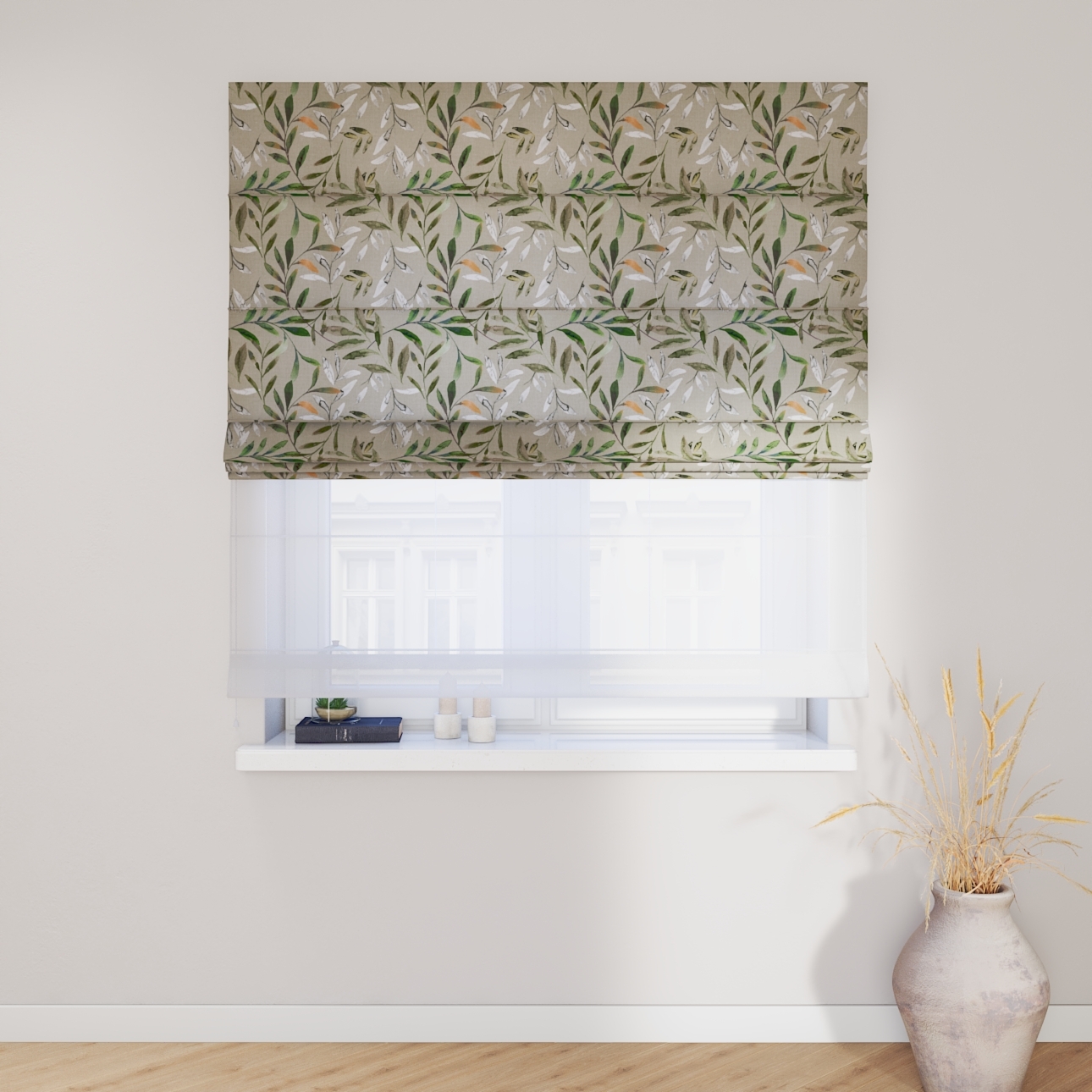 Dekoria Doppelraffrollo Duo, grau-grün, 50 x 60 cm günstig online kaufen