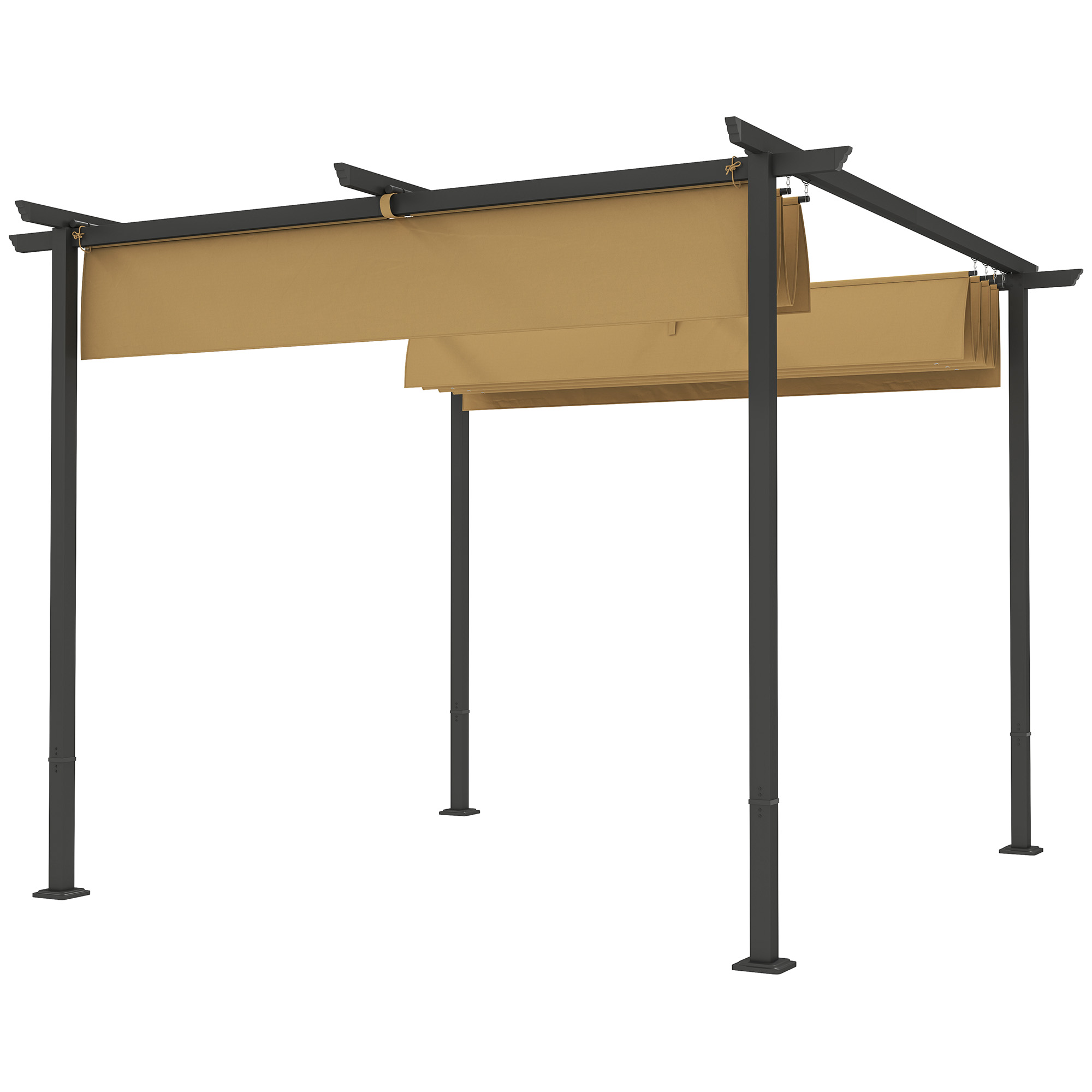 Outsunny Pergola 3x3m Garten Pavillon Terrassendachung aus Metall, Gartenpa günstig online kaufen