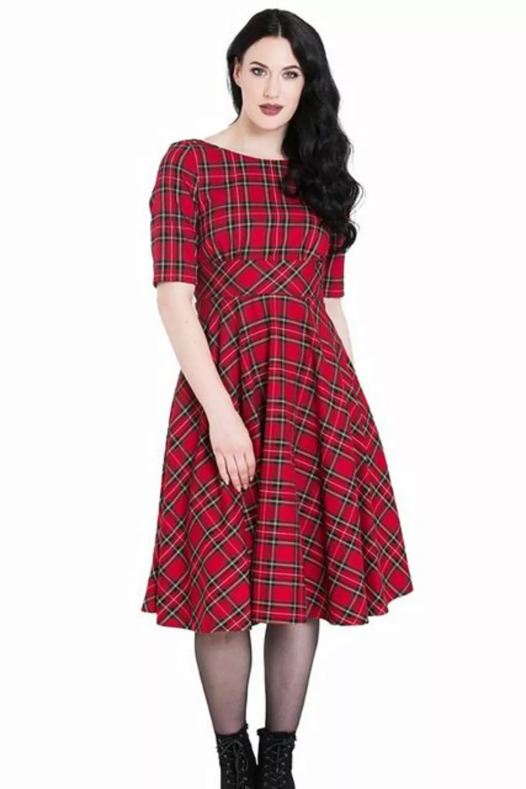 Hell Bunny A-Linien-Kleid Irvine 50s Dress Vintage Retro Tartan Muster Kari günstig online kaufen