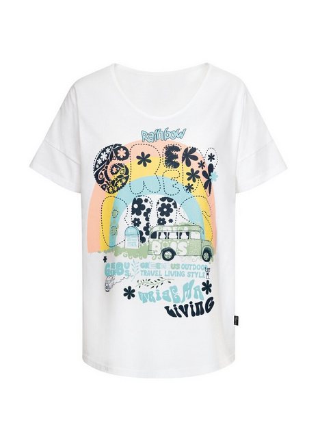 Trigema T-Shirt TRIGEMA Oversized T-Shirt mit buntem Hippie-Print (1-tlg) günstig online kaufen