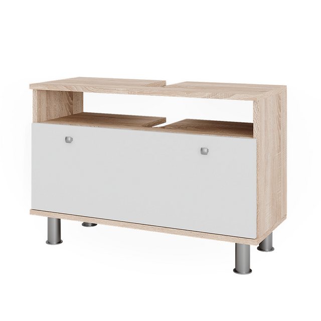 Vicco Waschbeckenunterschrank Fynn, Sonoma/Weiß, 80.2 x 54 cm mit Schublade günstig online kaufen