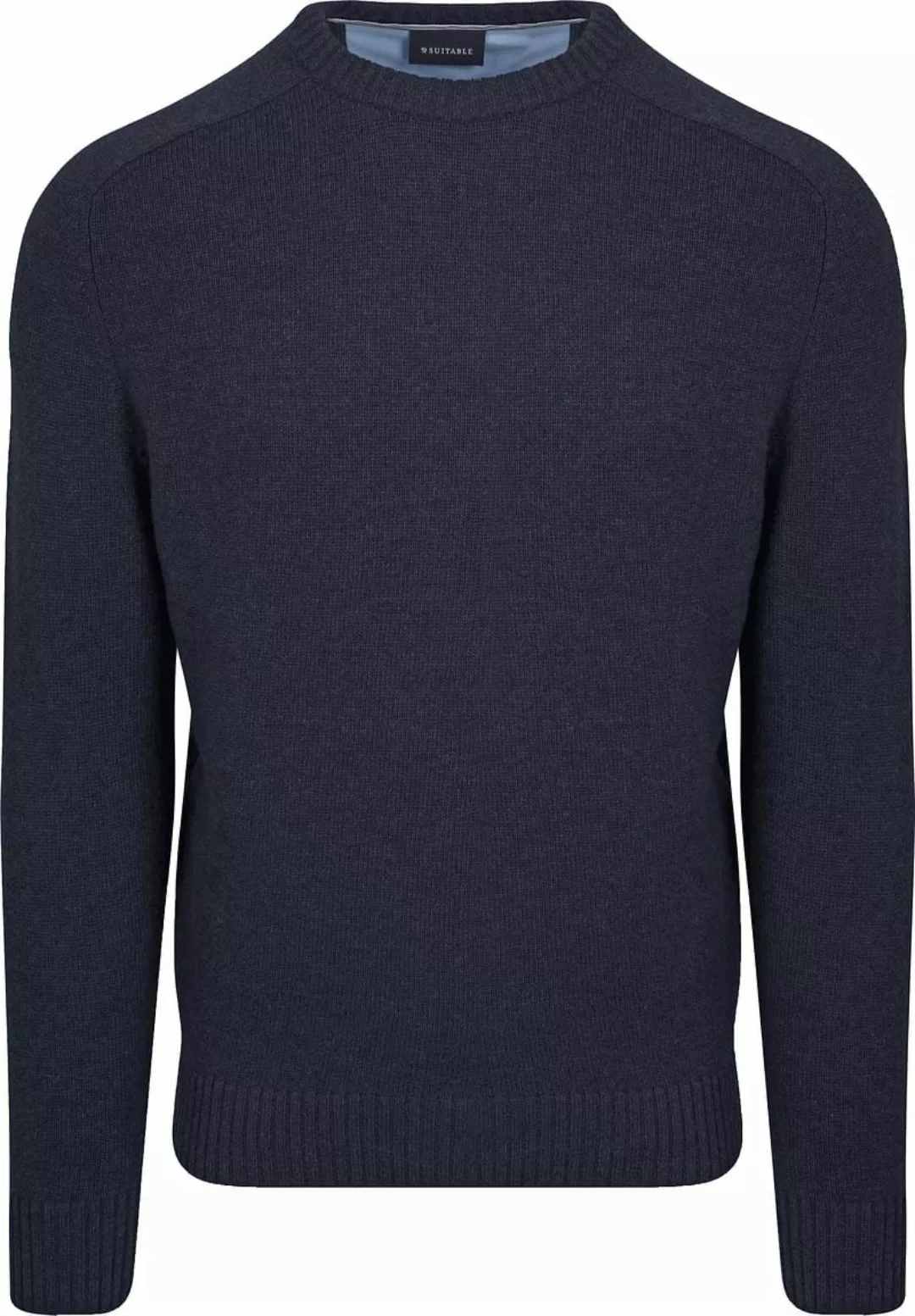 Suitable Lammwolle Pullover Rundhals Navy - Größe M günstig online kaufen