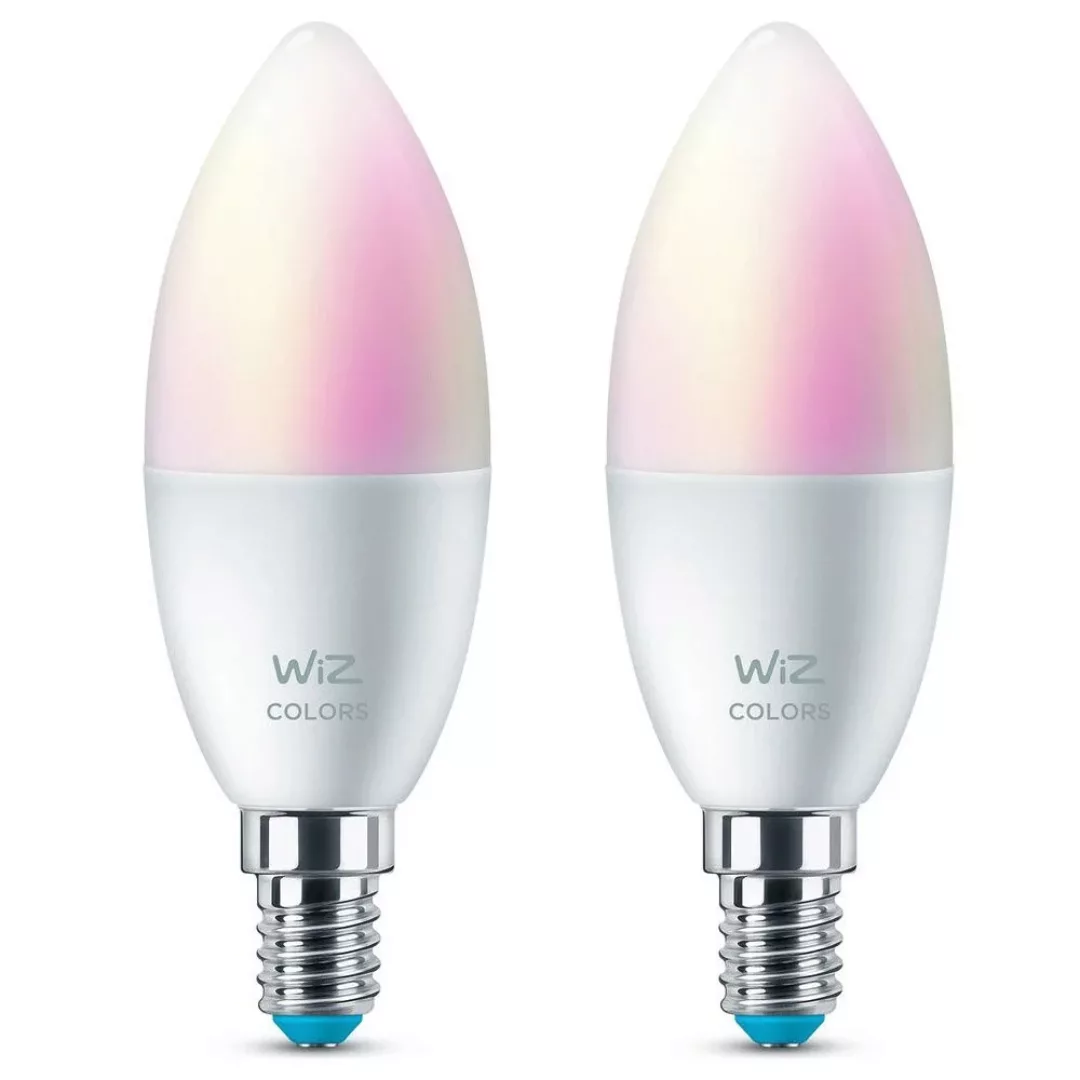 WiZ LED Smart Leuchtmittel RGBW in Weiß E14 B39 4,9W 470lm 2er-Pack günstig online kaufen