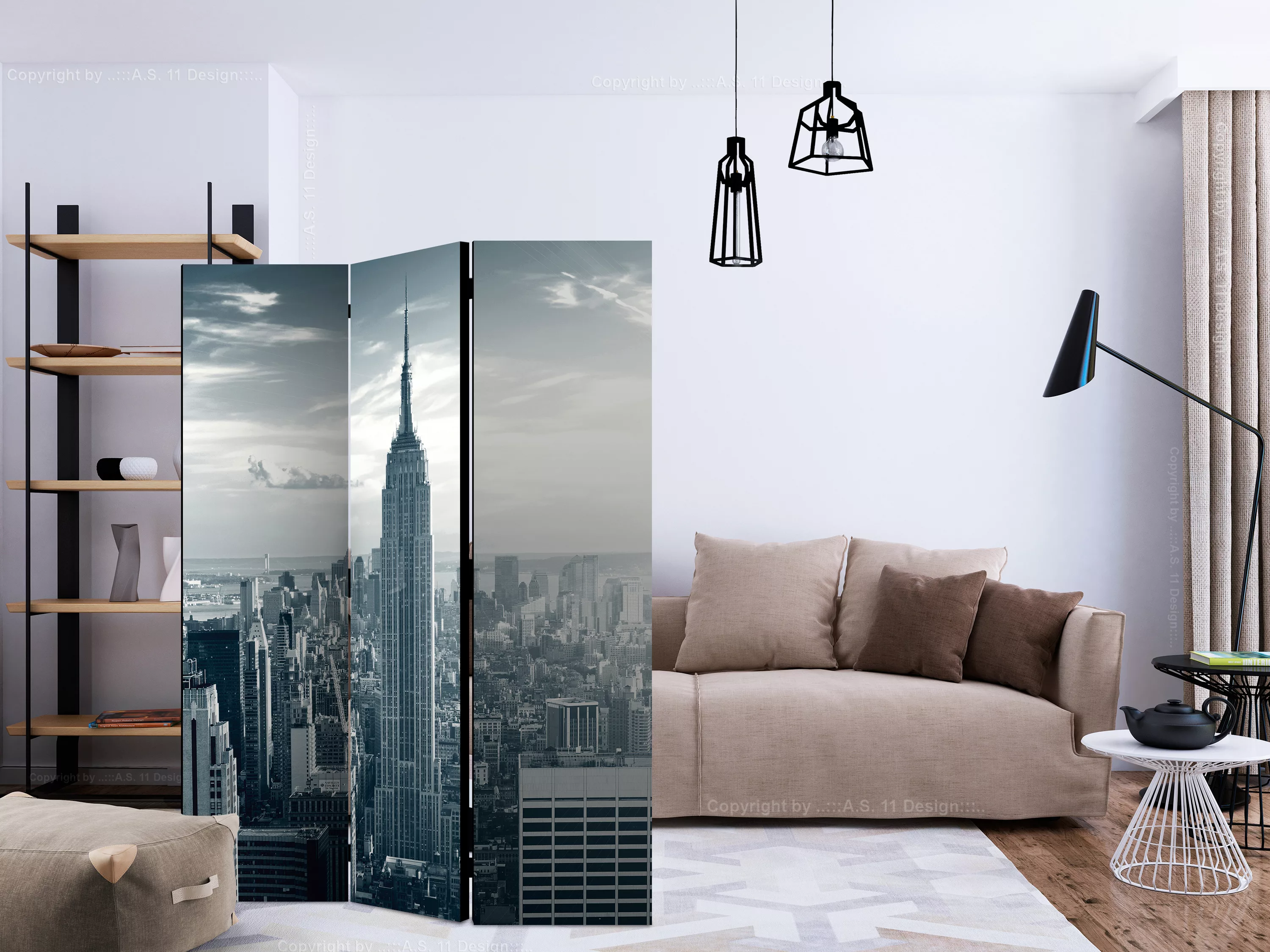 3-teiliges Paravent - Amazing View To New York Manhattan At Sunrise [room günstig online kaufen