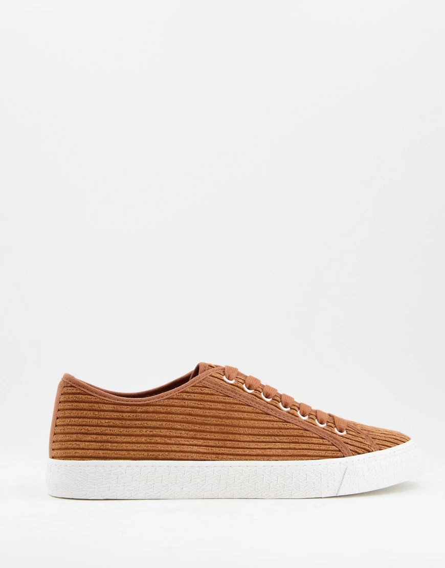 ASOS DESIGN – Schnürschuhe aus Cord in Braun günstig online kaufen