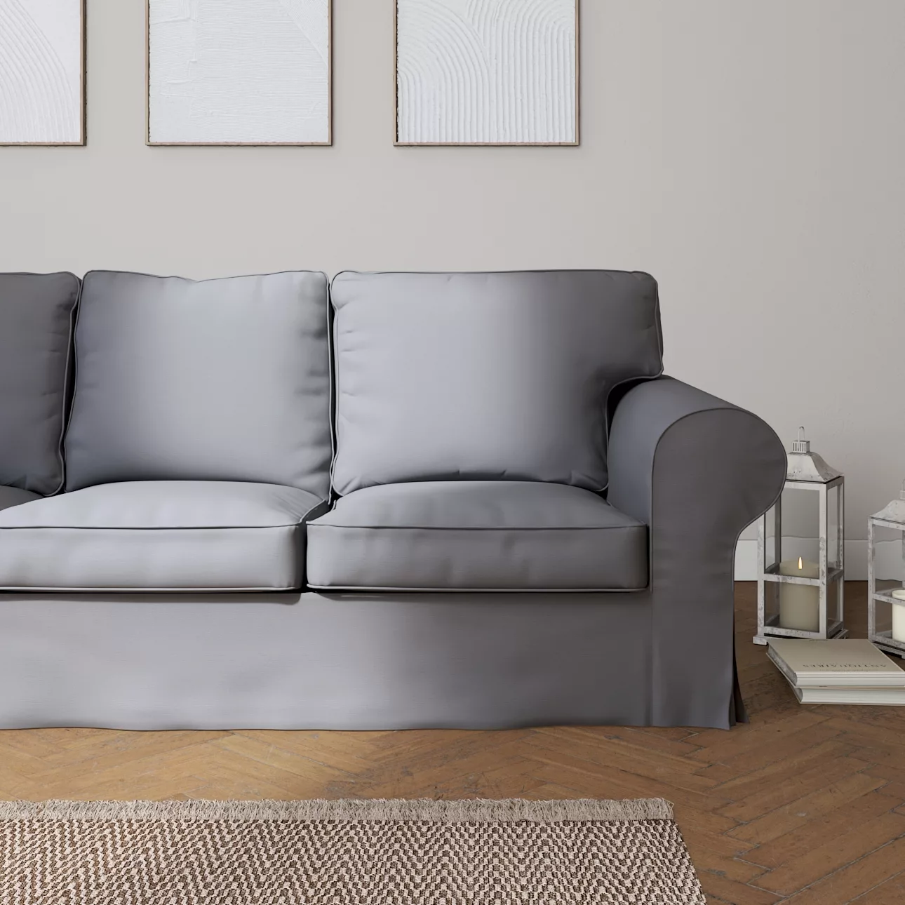 Bezug für Ektorp 3-Sitzer Schlafsofa, ALTES Modell, grau, Sofahusse Ektorp günstig online kaufen