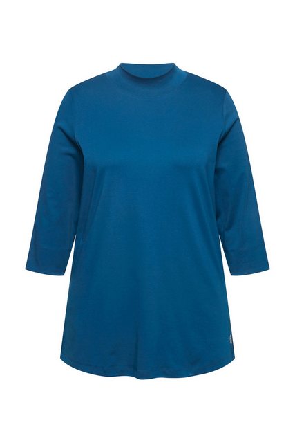 Ulla Popken Rundhalsshirt Shirt A-Linie Stehkragen 3/4-Arm Pima Cotton günstig online kaufen