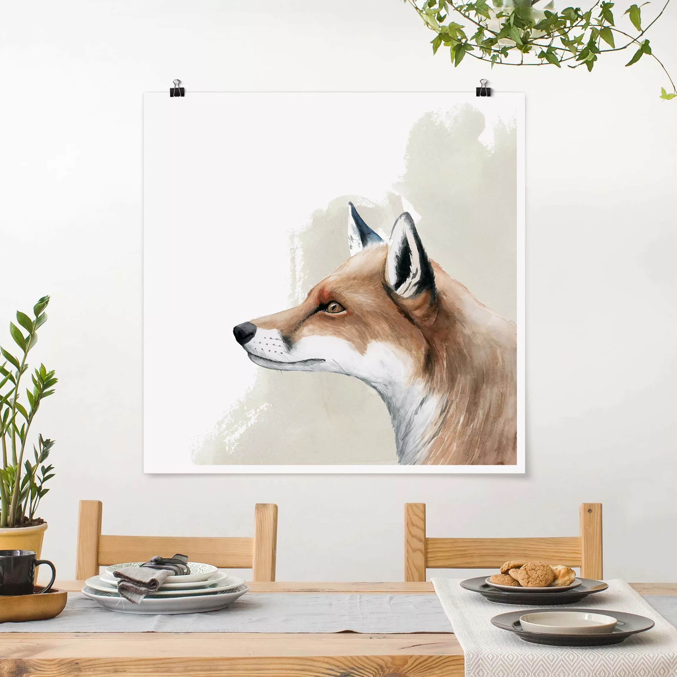 Poster Tiere - Quadrat Waldfreunde - Fuchs günstig online kaufen