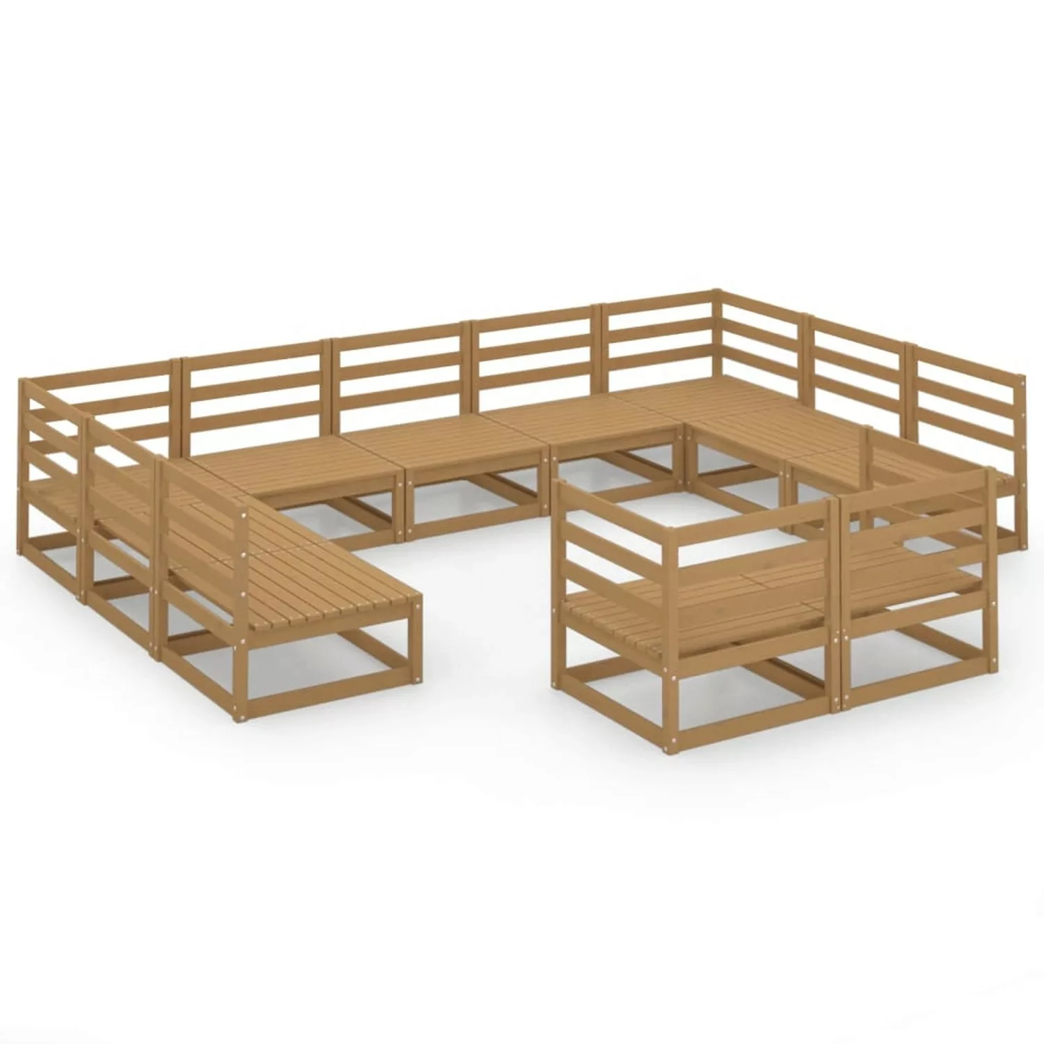 vidaXL 11-tlg Garten-Lounge-Set Massivholz Kiefer Modell 42 günstig online kaufen